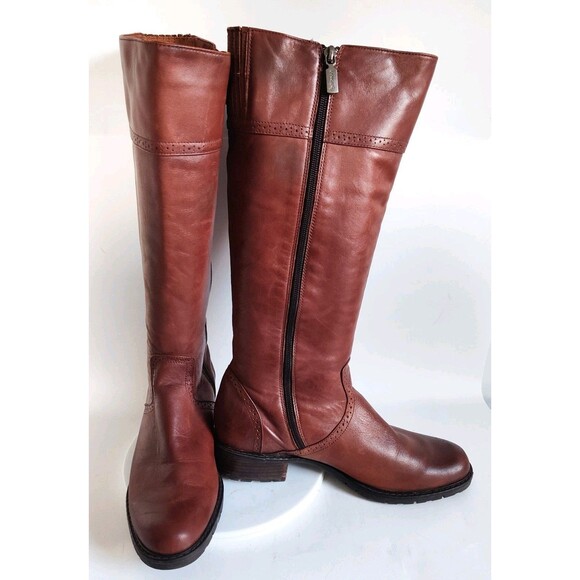 Blondo Size 9 M Leather Knee High Tall Riding Boots Brown Canada Waterproof Warm - Picture 7 of 15